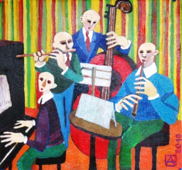 Peinture intitulée "Musique de chambre" par Anna Synoradzka, Œuvre d'art originale, Acrylique
