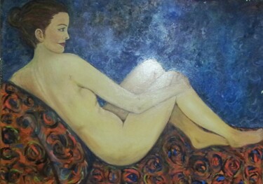 Painting titled "Nude" by Anna Teijido, Original Artwork, Oil