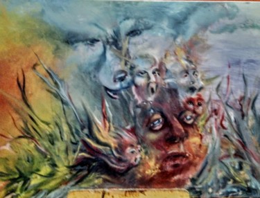 Malerei mit dem Titel "Inferno" von Anna Teluk-Lenkiewicz, Original-Kunstwerk, Öl
