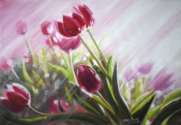 Pintura intitulada "tulipany" por Anna Kinga Troczyńska, Obras de arte originais, Óleo