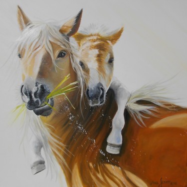 Schilderij getiteld "konie" door Anna Kinga Troczyńska, Origineel Kunstwerk