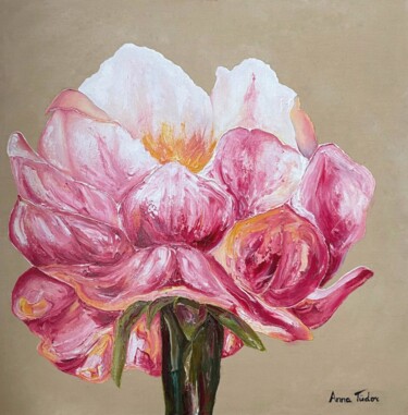 Painting titled "Blooming" by Anna Tudor, Original Artwork, Oil Mounted on Wood Stretcher frame