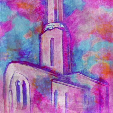 Digitale Kunst mit dem Titel "Church fragment und…" von Anna Vaasi, Original-Kunstwerk, Digitale Malerei