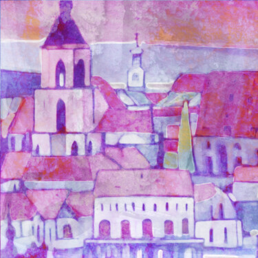 Grafika cyfrowa / sztuka generowana cyfrowo zatytułowany „Old town panoramic…” autorstwa Anna Vaasi, Oryginalna praca, Malar…