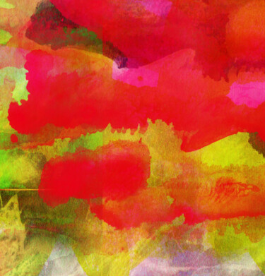 Arte digitale intitolato "Red heavy clouds on…" da Anna Vaasi, Opera d'arte originale, Pittura digitale