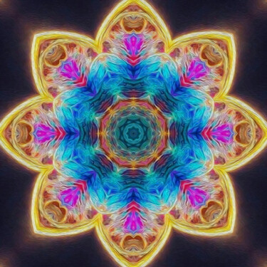 Digitale Kunst mit dem Titel "Magic mandala" von Anna Vaasi, Original-Kunstwerk, Digitale Malerei