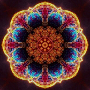Grafika cyfrowa / sztuka generowana cyfrowo zatytułowany „Mandala of Abundance” autorstwa Anna Vaasi, Oryginalna praca, 2D p…