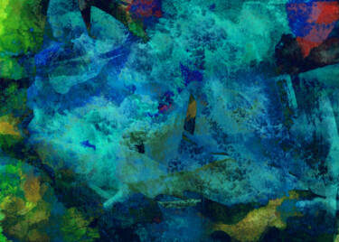 Arte digital titulada "Deep ocean waters.…" por Anna Vaasi, Obra de arte original, Trabajo Digital 2D