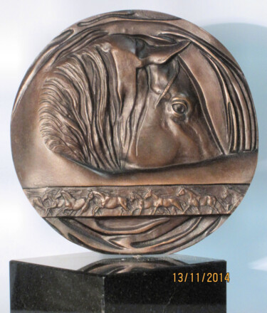 Skulptur mit dem Titel ""Galop"" von Anna Wątróbska, Original-Kunstwerk, Bronze