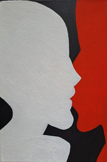 Malerei mit dem Titel "First kiss" von Anna Werth, Original-Kunstwerk, Acryl