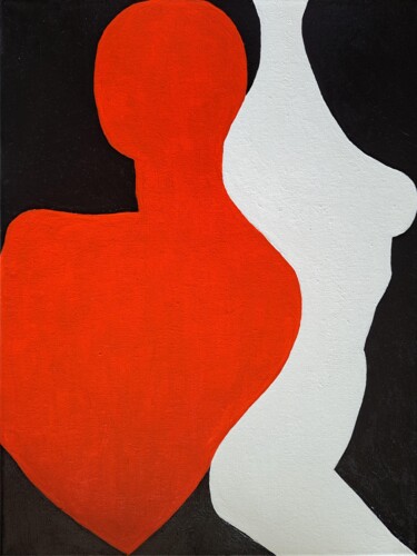 Malerei mit dem Titel "Love geometry" von Anna Werth, Original-Kunstwerk, Acryl