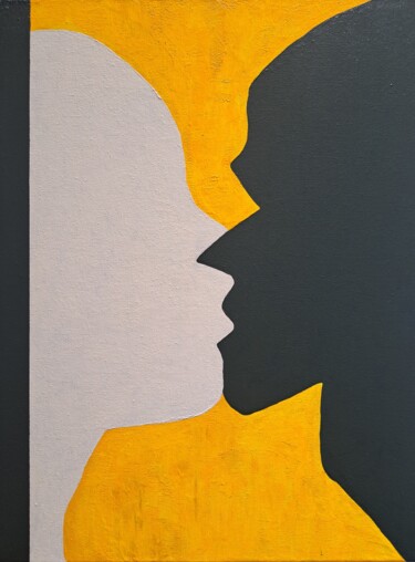 Painting titled "One-way kiss" by Anna Werth, Original Artwork, Acrylic