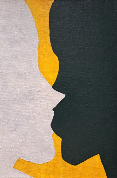 Schilderij getiteld "One-way kiss (small)" door Anna Werth, Origineel Kunstwerk, Acryl