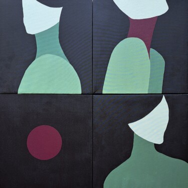 Malerei mit dem Titel "BLACK WINDOWS" von Anna Werth, Original-Kunstwerk, Acryl