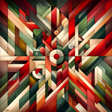 Digital Arts titled "Autumn geometry #6" by Anna Werth, Original Artwork, 2D Digital Work
