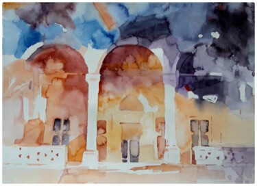 Painting titled "Sunny morning" by Anna Yuzvinkevych, Original Artwork, Watercolor