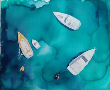 Картина под названием "The quite lagoon." - Anna Yuzvinkevych, Подлинное произведение искусства, Акрил