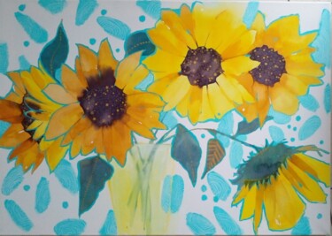 Pintura titulada "Die Sonnenblumen" por Anna Yuzvinkevych, Obra de arte original, Acrílico