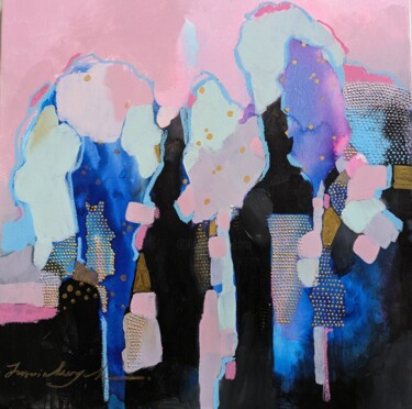 Pittura intitolato "Pink sunset" da Anna Yuzvinkevych, Opera d'arte originale, Acrilico Montato su Telaio per barella in leg…