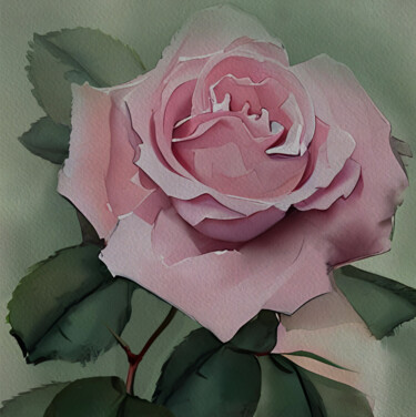 Цифровое искусство под названием "Рink rose" - Anna Zosch, Подлинное произведение искусства, 2D Цифровая Работа