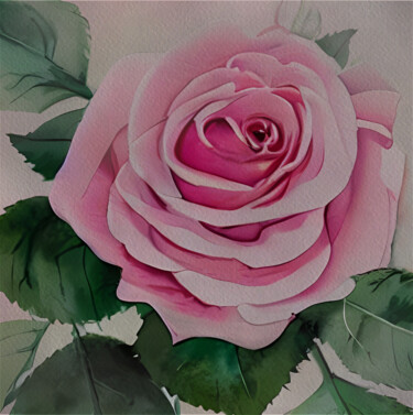 Digital Arts titled "Рink rose 2" by Anna Zosch, Original Artwork, 2D Digital Work