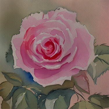 Digital Arts titled "Рink rose 3" by Anna Zosch, Original Artwork, 2D Digital Work