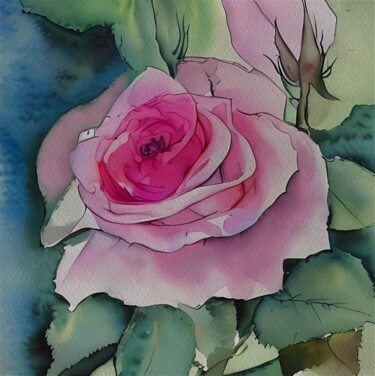 Digital Arts titled "Рink rose 4" by Anna Zosch, Original Artwork, 2D Digital Work