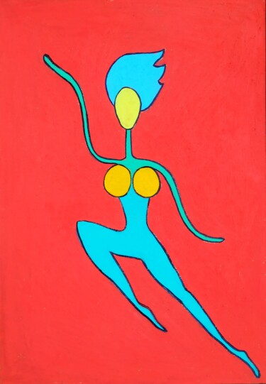 Desenho intitulada "Green dance" por Anna Zhuleva, Obras de arte originais, Pastel
