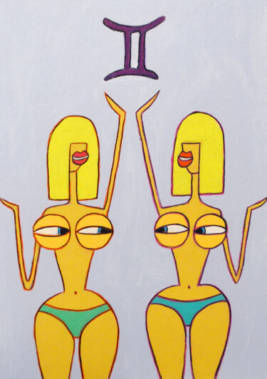Dessin intitulée "My tits. Zodiac sig…" par Anna Zhuleva, Œuvre d'art originale, Pastel