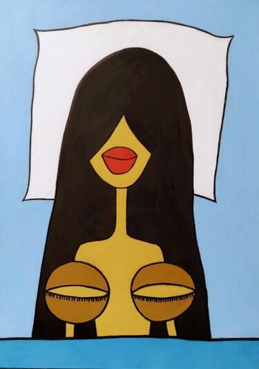 Рисунок под названием "My tits like to sle…" - Анна Жулева, Подлинное произведение искусства, Пастель
