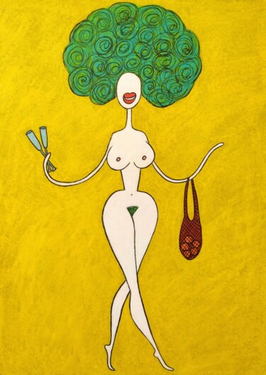 Рисунок под названием "I have glasses and…" - Анна Жулева, Подлинное произведение искусства, Пастель