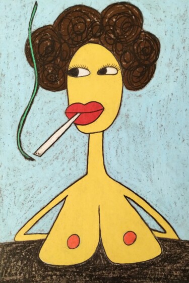 Dibujo titulada "Sunday tits" por Anna Zhuleva, Obra de arte original, Pastel