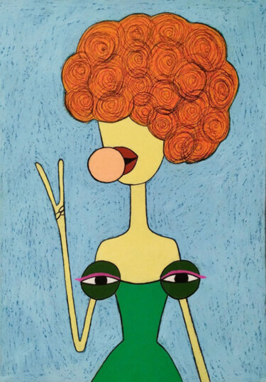 Рисунок под названием "My tits love chewin…" - Анна Жулева, Подлинное произведение искусства, Пастель
