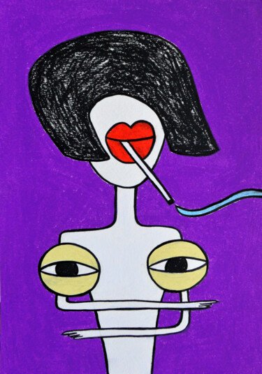 Рисунок под названием "My tits say: "This…" - Анна Жулева, Подлинное произведение искусства, Пастель