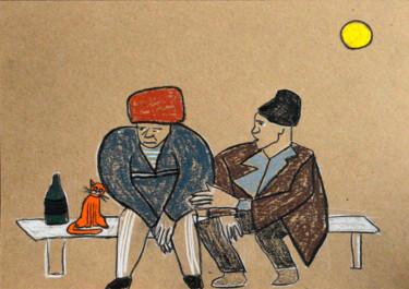 Zeichnungen mit dem Titel "Don't worry, Semyon…" von Anna Zhuleva, Original-Kunstwerk, Pastell