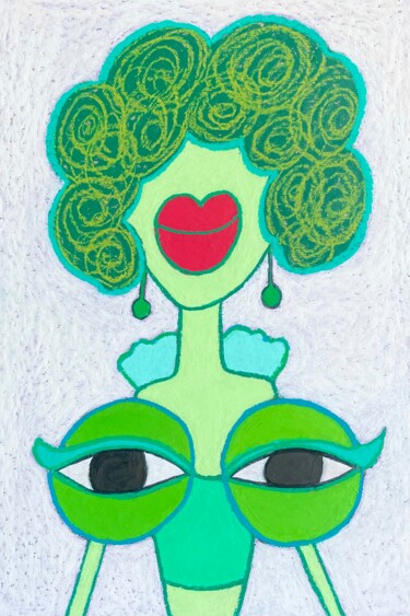 Цифровое искусство под названием "My tits love green…" - Анна Жулева, Подлинное произведение искусства, Цифровой коллаж