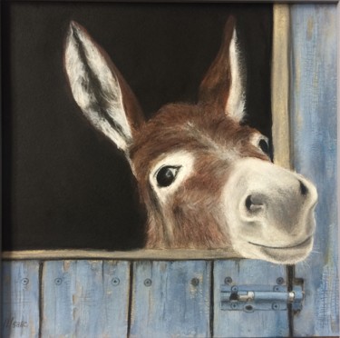 Peinture intitulée "Donkey" par Anna Isaac, Œuvre d'art originale, Pastel