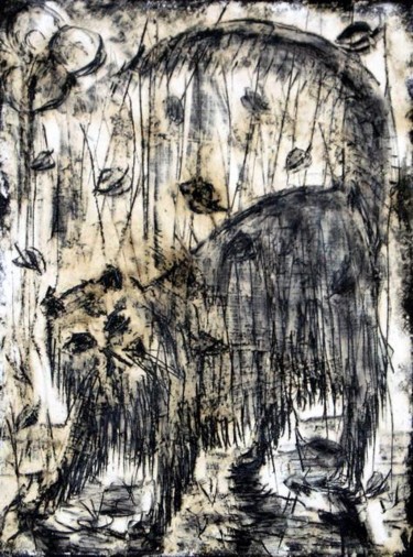 Картина под названием "Кот бродячий" - Anna Gorbach, Подлинное произведение искусства, Масло
