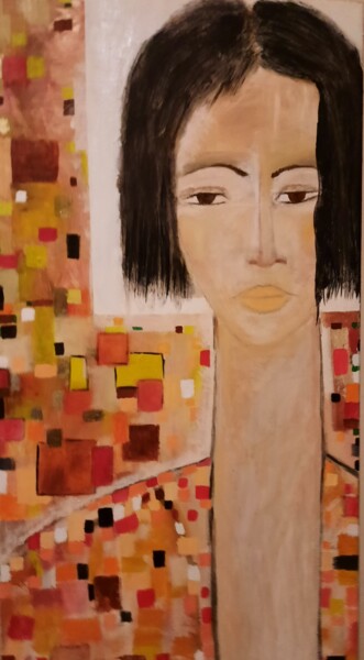 Pintura intitulada "woman figure" por Anna Bonanno, Obras de arte originais, Óleo