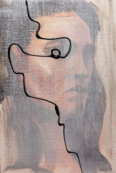 Veiled oil portrait of Nastia Usenko Painting Peinture intitulée "Veiled oil portrait…" par Anna Bondar, Œuvre d'art originale, Huile
