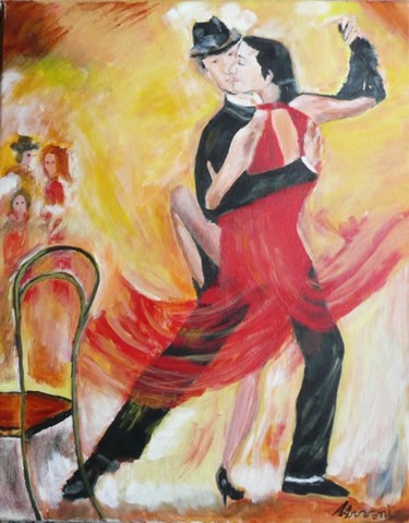Pittura intitolato "Tango Appassionato" da Anna Arvonio, Opera d'arte originale