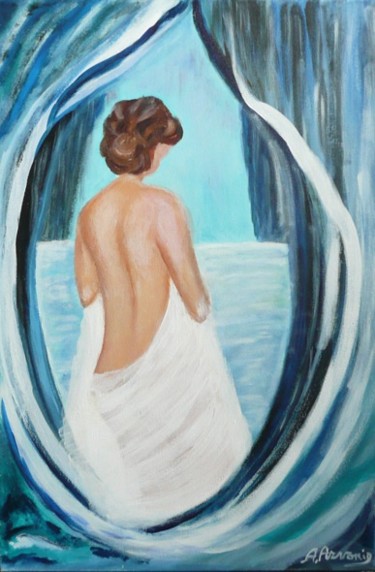 Pittura intitolato "Specchio nella grot…" da Anna Arvonio, Opera d'arte originale