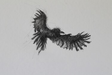 Dessin intitulée "Oiseau 2" par Annabel Klein, Œuvre d'art originale, Encre