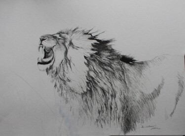 Drawing titled "Like a lion" by Annabel Klein, Original Artwork, Ink