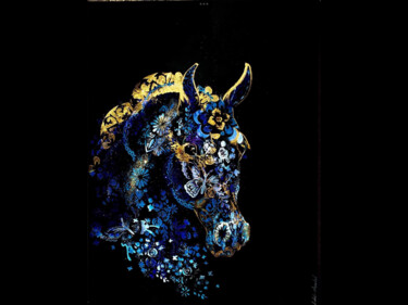 "Le cheval myosotis" başlıklı Tablo Annabel Labatie tarafından, Orijinal sanat, Akrilik Ahşap Sedye çerçevesi üzerine monte…