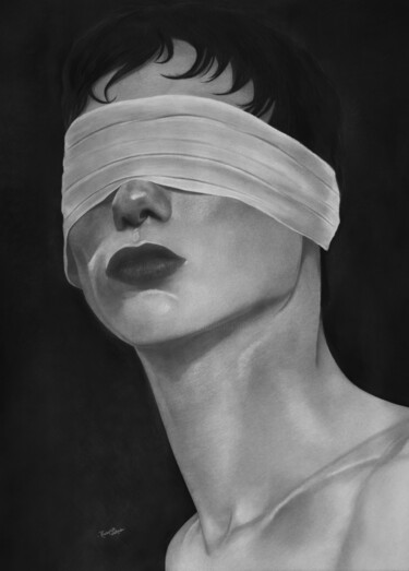 图画 标题为“Blind Heart” 由Annabel, 原创艺术品, 木炭