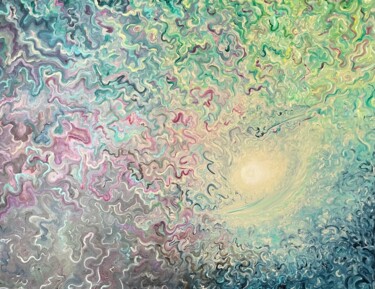 Картина под названием "Space pattern" - Anna Belinskaya, Подлинное произведение искусства, Масло Установлен на Деревянная ра…