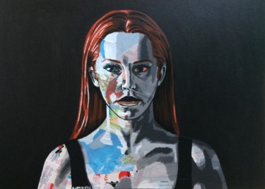 "La survivante" başlıklı Kolaj Annabelle Amory tarafından, Orijinal sanat, Akrilik