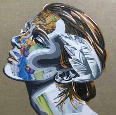 Collages intitulée "Claire" par Annabelle Amory, Œuvre d'art originale, Acrylique