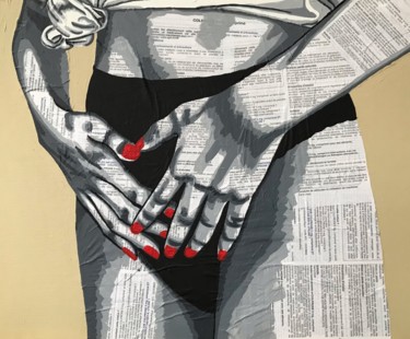 Collages intitulée "La culpabilité" par Annabelle Amory, Œuvre d'art originale, Acrylique Monté sur Carton